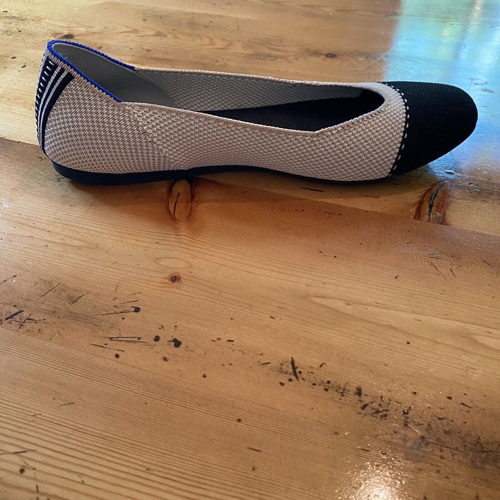 Rothy's THE SQUARE TUXEDO TWO TONE WOMEN'S FLATS Size 8 No Box - Picture 7 of 11